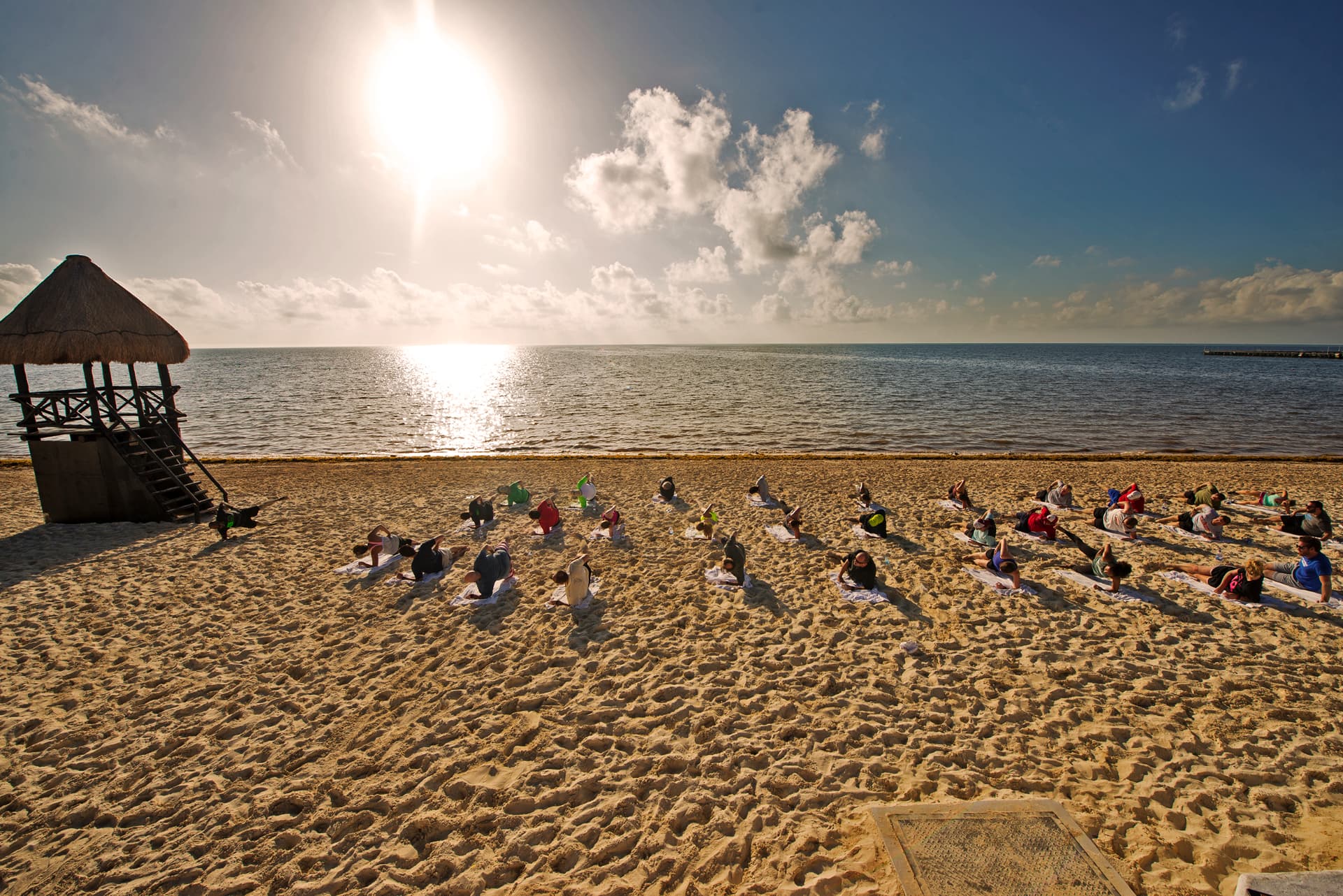 Employees participating in a FranklyFitness movement session during The Kenrich Group annual retreat.